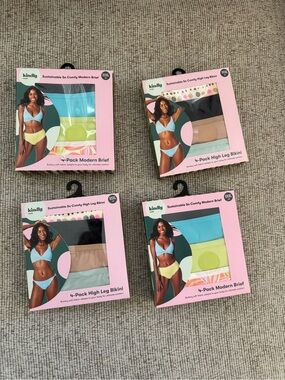 Women's 4-Pack Modern Brief - Blue, Green, Black, Nude